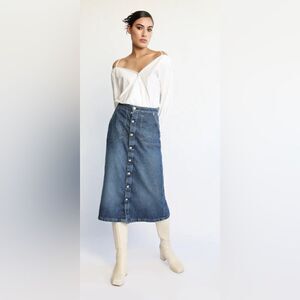 AG x Daily Blue Tephy Denim Midi Skirt small NWT